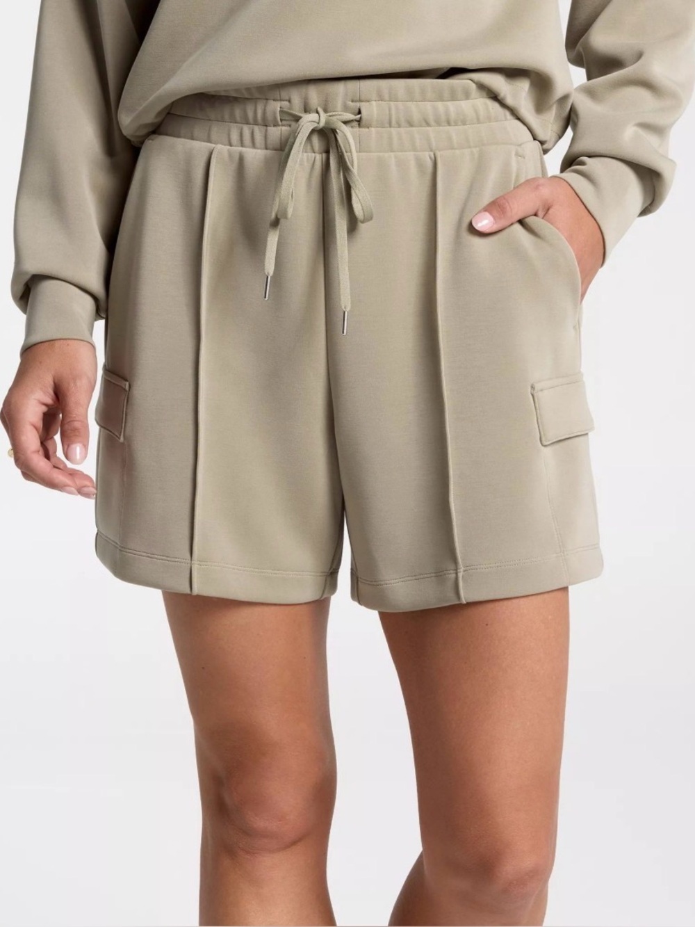 NWT CALIA Sandwash Scuba Cargo Shorts Ground Fennel Sage Women's Small High Rise